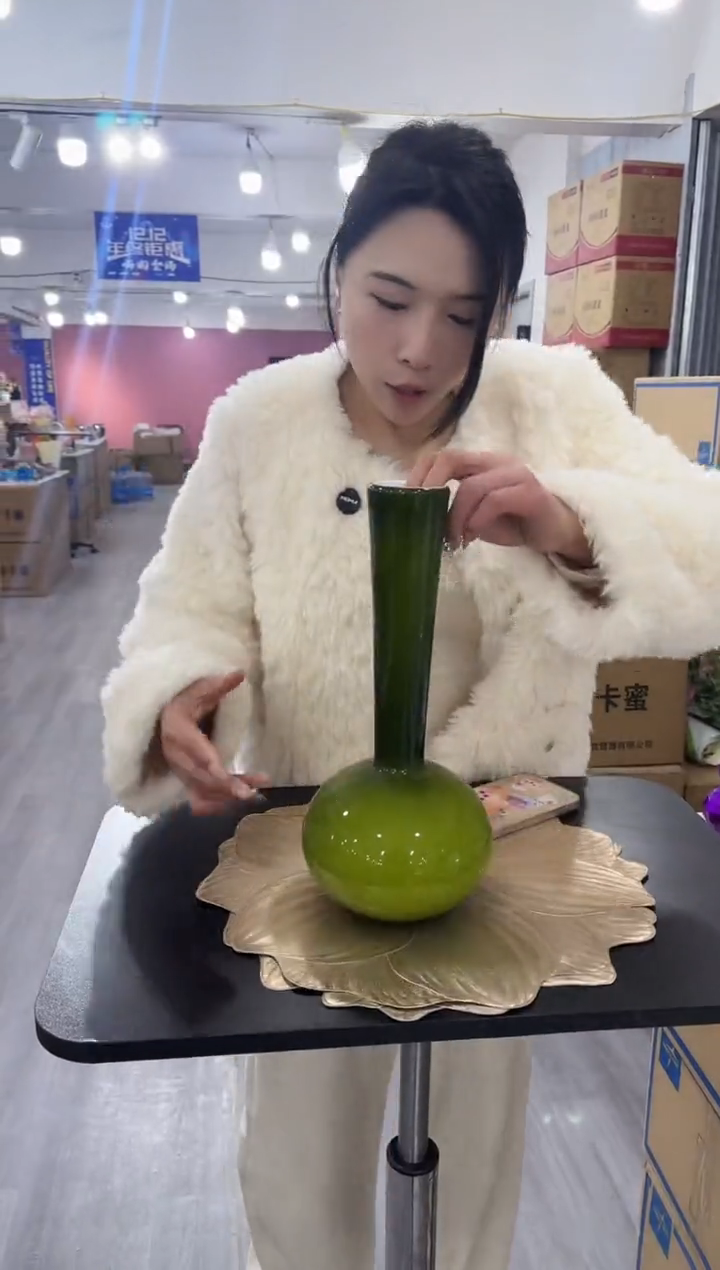 【闪购商品】琉璃瑞鸿花瓶花器早T-25