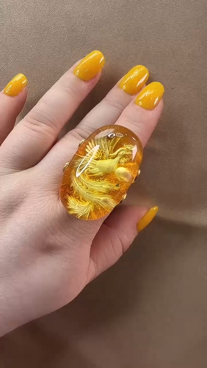 琥珀未镶嵌戒指戒指