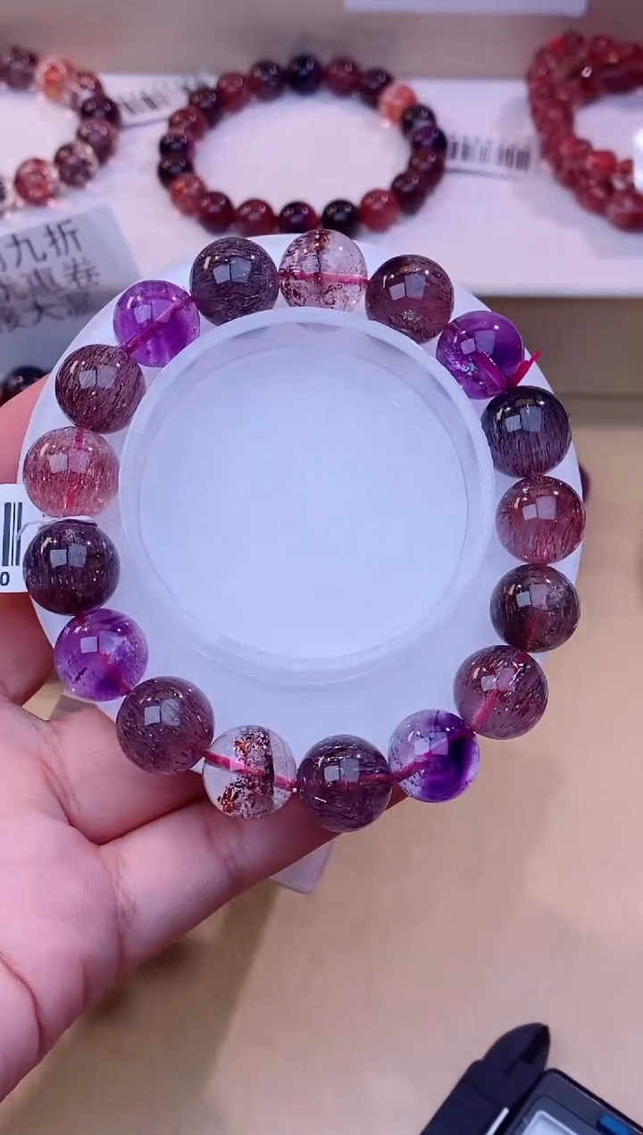 未镶嵌手串水晶黑加仑超七12m+