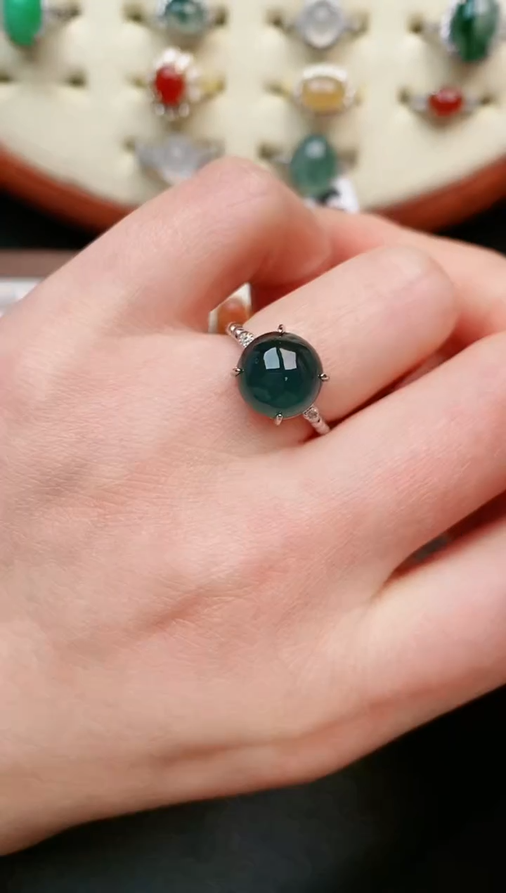 【闪购商品】翡翠戒指银S925镶嵌....