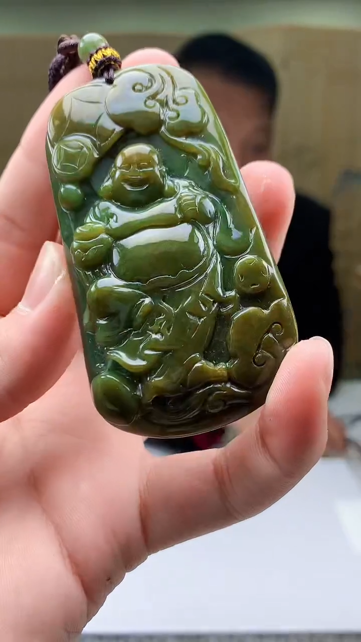 【闪购商品】定制翡翠未镶嵌4969bb-毛货挂件154