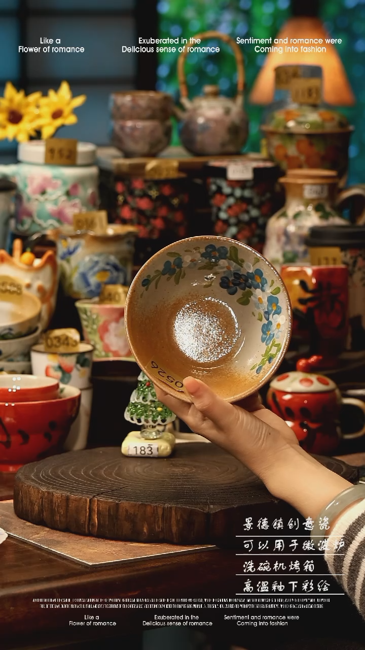 陶瓷景德镇高温釉下彩手工手绘款式@A0526@