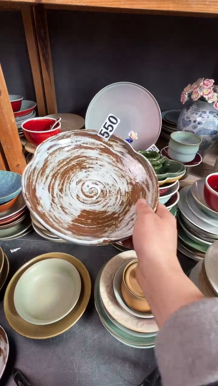 瓷片用*550手刷粉影异型盘