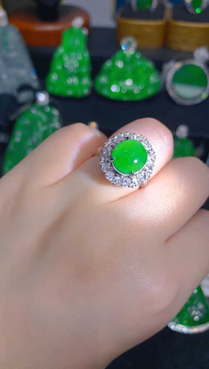 【闪购商品】翡翠戒指银S925镶嵌40一季