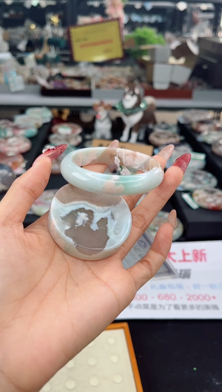 【闪购商品】石英质玉手镯未镶嵌53圈口（赠品镯心）S9037