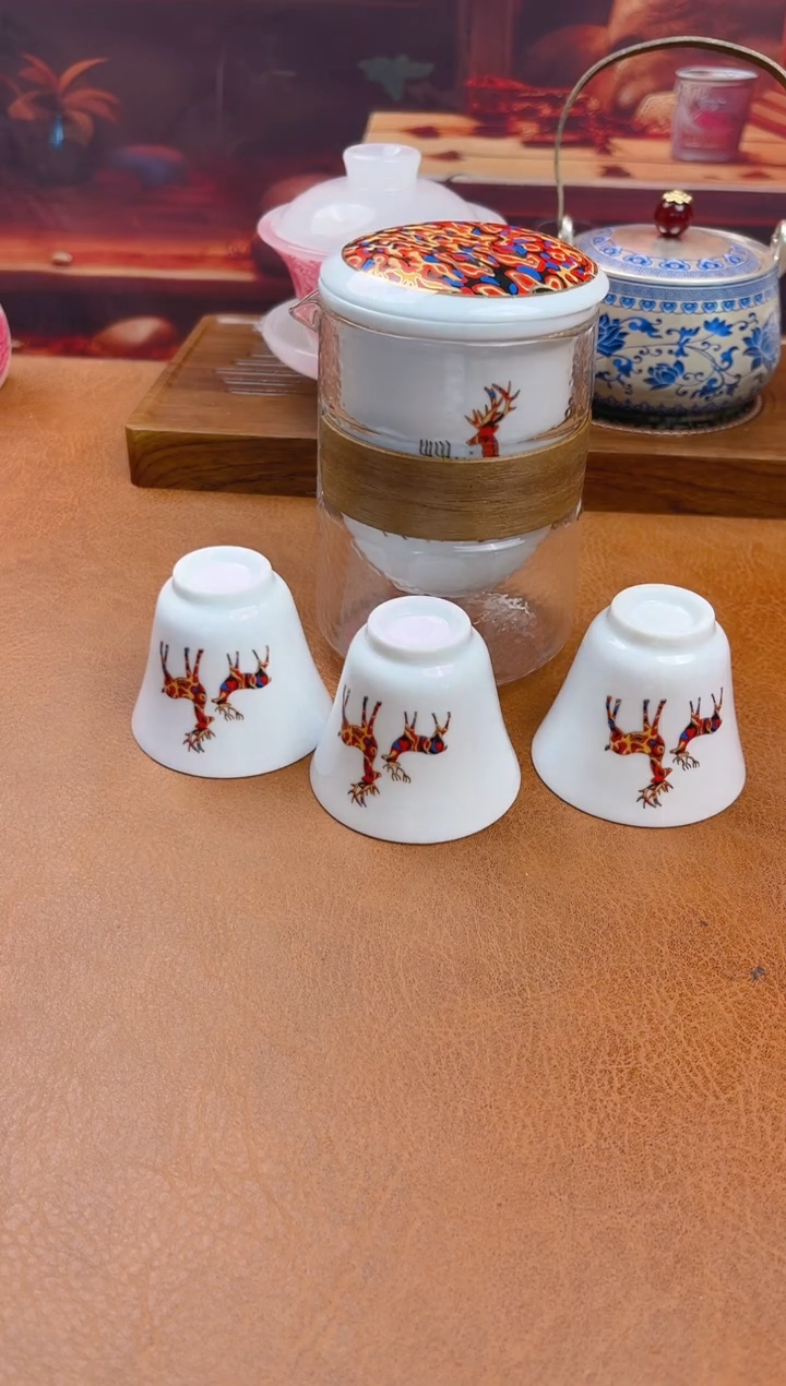 陶瓷茶具摆件旅行套组