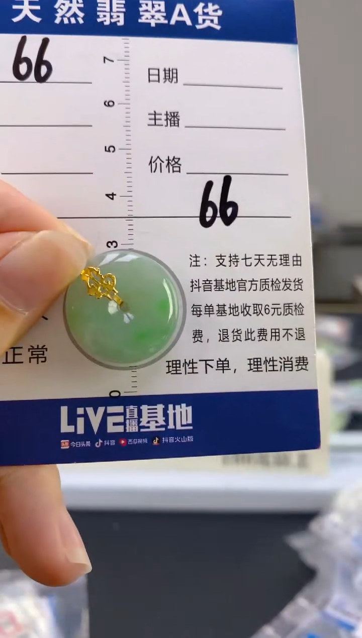 【闪购商品】翡翠颈饰18K金镶嵌天然A货翡翠