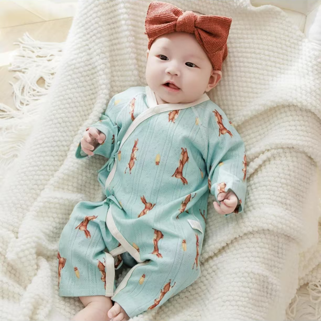 雅赞【宝宝蝴蝶衣】春夏新款婴儿新生儿柔软透气亲肤