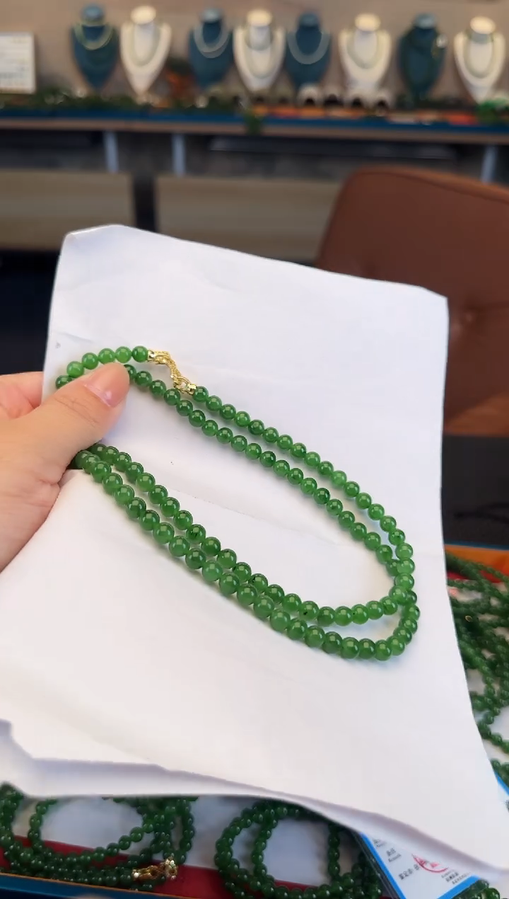 颈饰未镶嵌和田玉108颗卡6毛衣链
