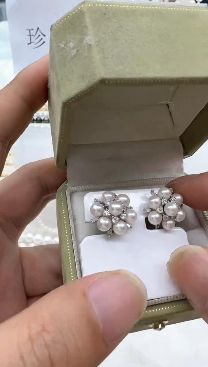 【闪购商品】海水珍珠耳饰银S925镶嵌清货