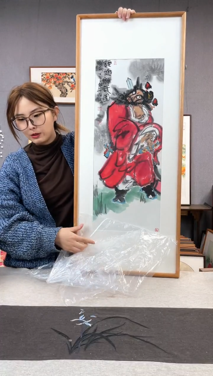 【闪购商品】国画手写手绘带框作品-42*102-王胜