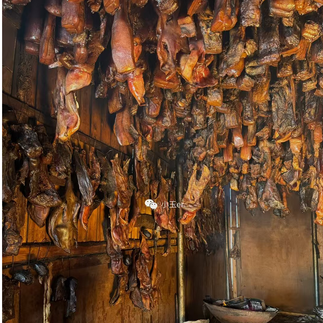 【奉噶山熟食土猪腊肉现称】小玉儿柴火腊肉奉家特产农户家土猪腊肉