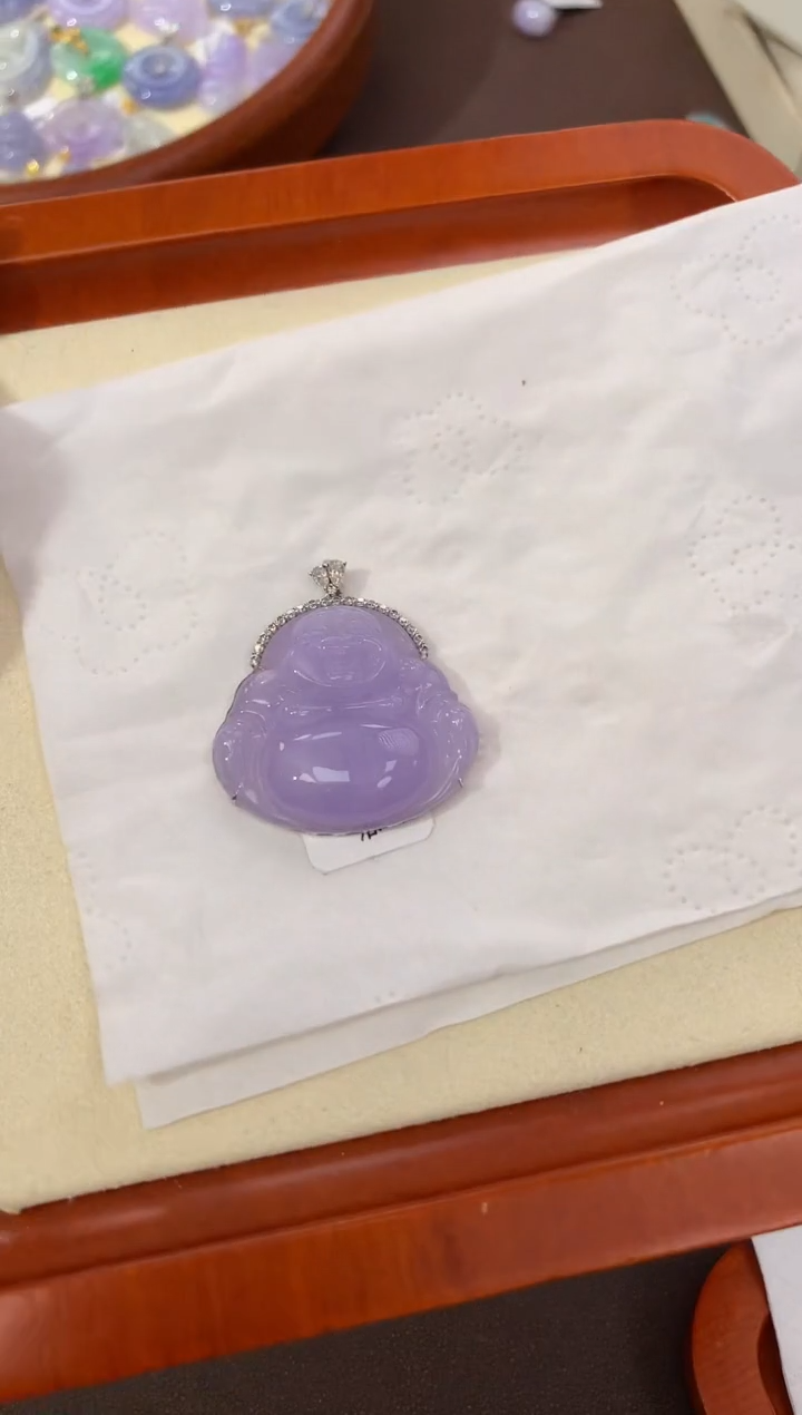 【闪购商品】翡翠颈饰18K金镶嵌天然缅甸a货翡翠