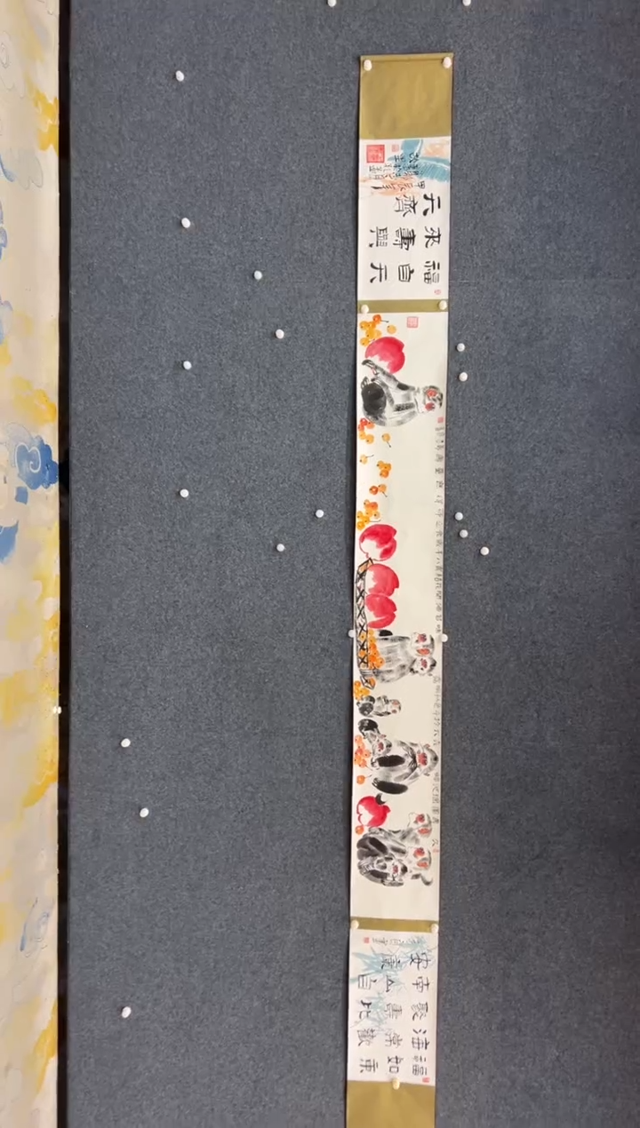 【闪购商品】国画郑志宗-5米墨猴手卷-福如东海