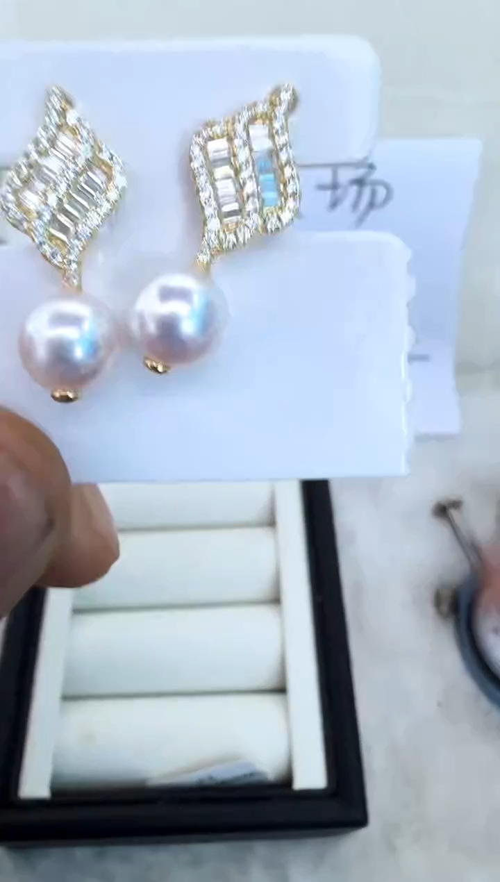 【闪购商品】海水珍珠耳饰银S925镶嵌耳钉