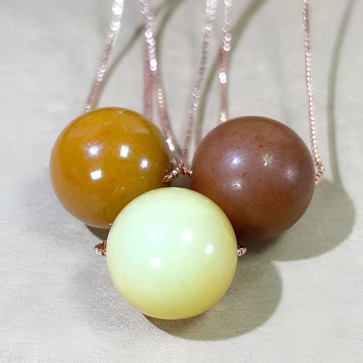 【福袋】天然玉石转运珠吊坠15mm（赠链，多样性发一，微瑕）