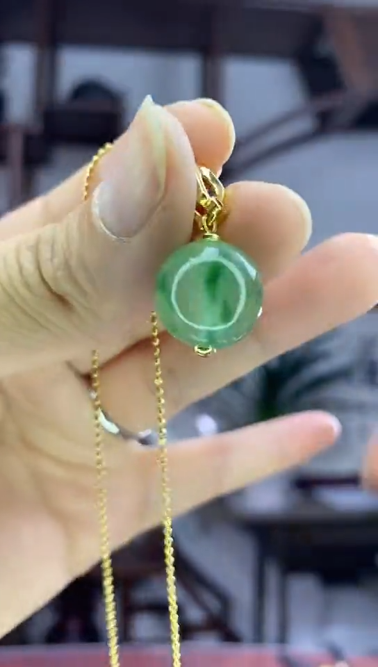 吊坠(赠链)未镶嵌翡翠X47冰飘花单珠