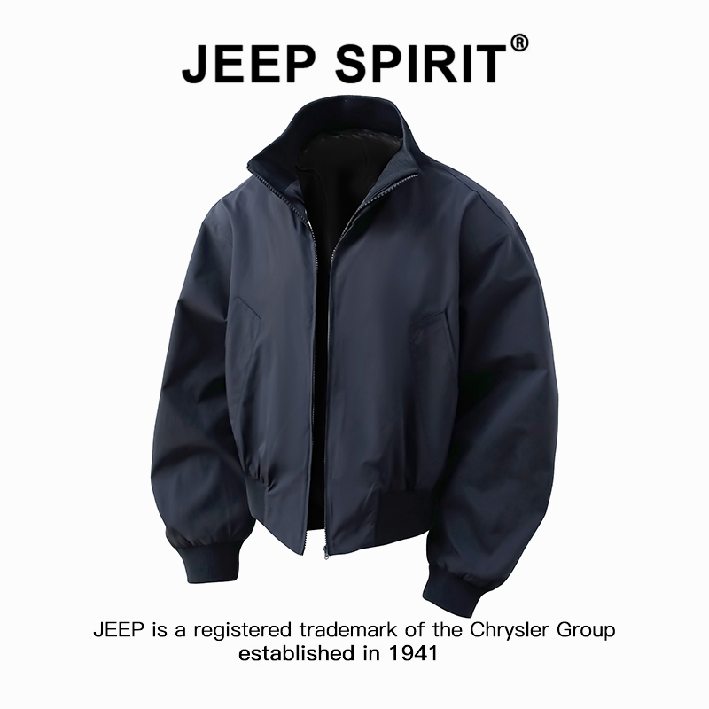 Jeep吉普日系复古教练夹克男士春秋爆款痞帅休闲大码立领飞行外套
