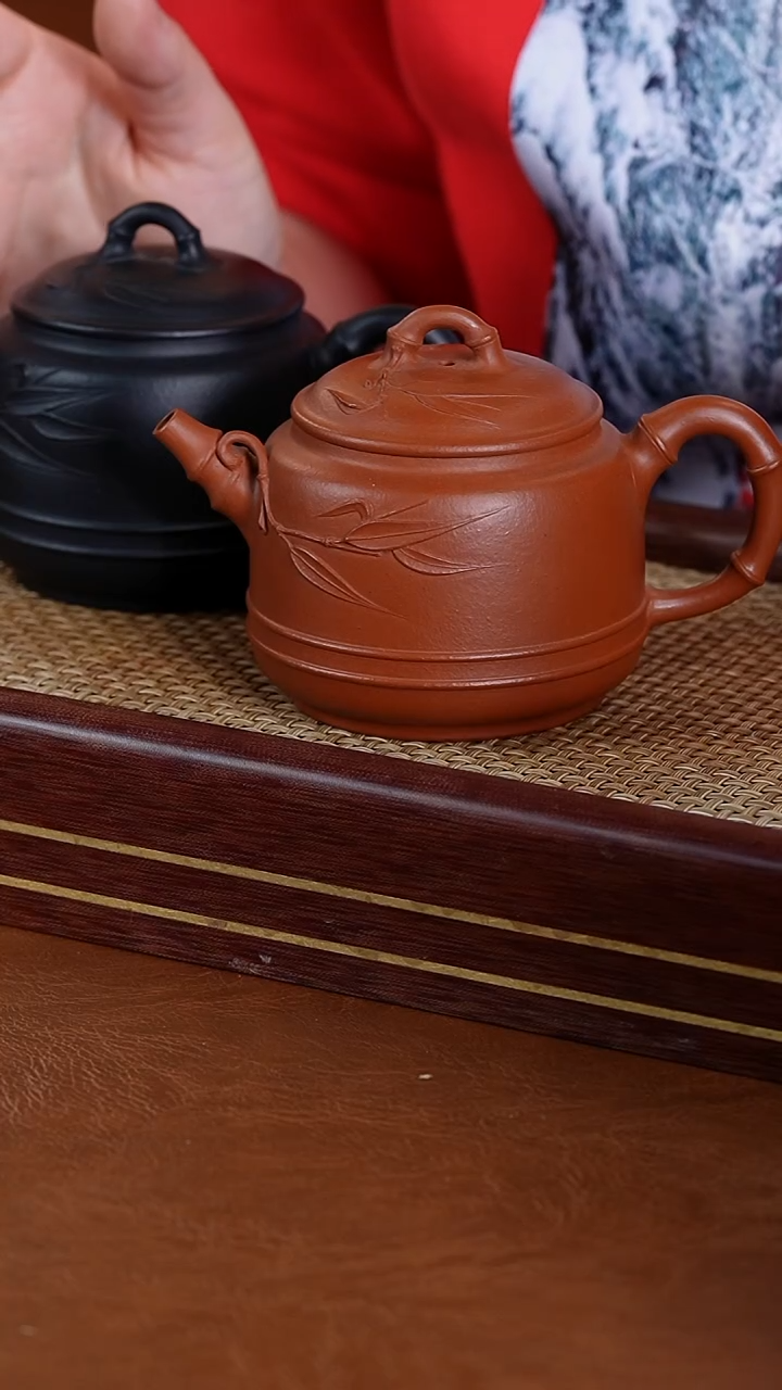 【闪购商品】紫砂茶壶谈美燕朱泥竹韵壶