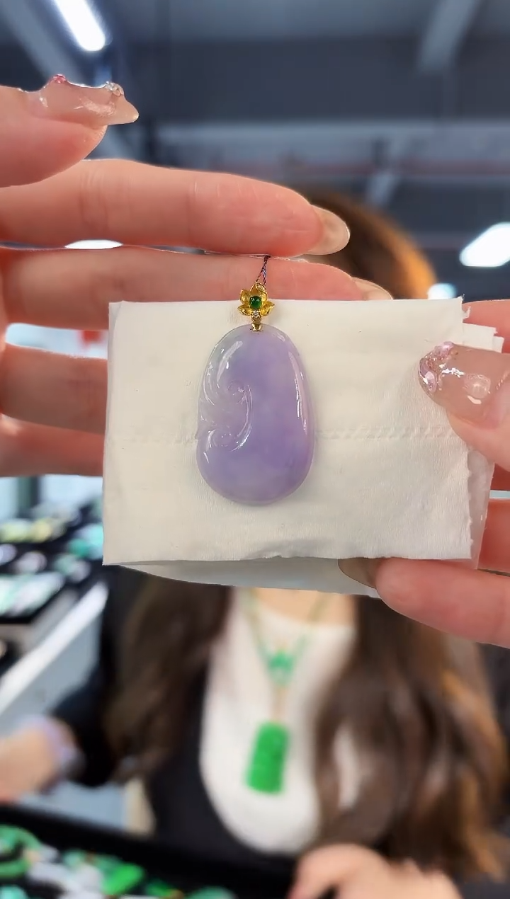 【闪购商品】翡翠颈饰18K金镶嵌缅料A货/支持复检/一件