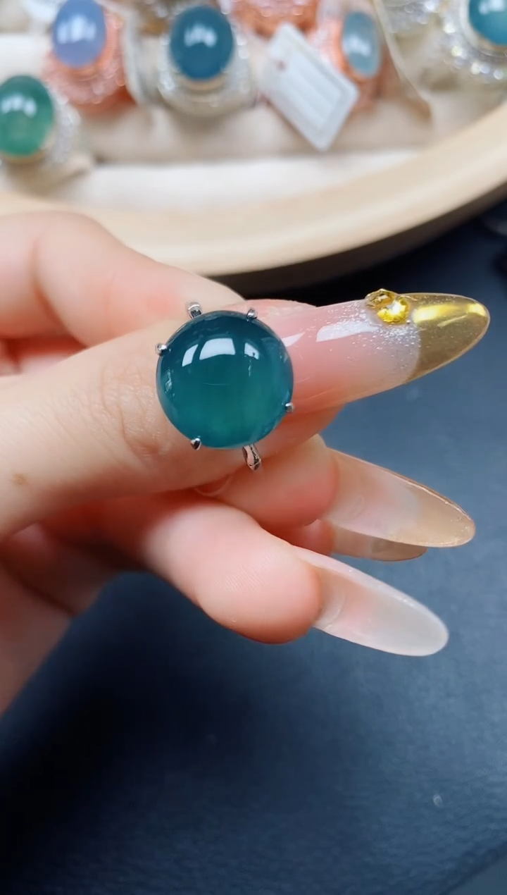 【闪购商品】翡翠戒指银S925镶嵌翡翠