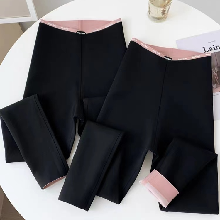 5A抗菌暖宝鲨鱼裤女秋冬保暖无痕芭比裤加绒瑜伽紧身打底小黑裤