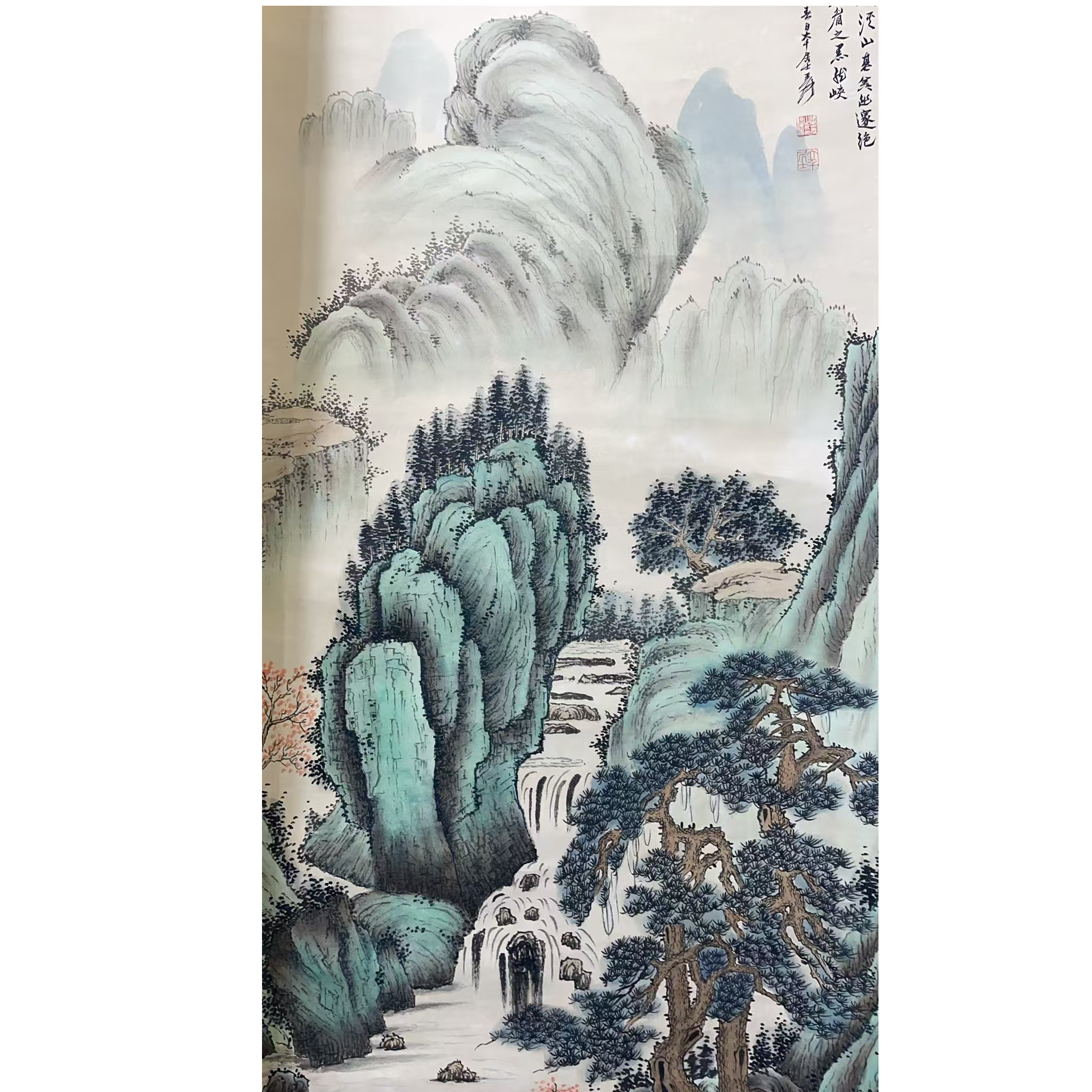 张老 款 绘画山水立轴138*68平尺8.2