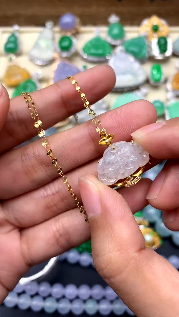 【闪购商品】翡翠颈饰18K金镶嵌164-中国好珍宝