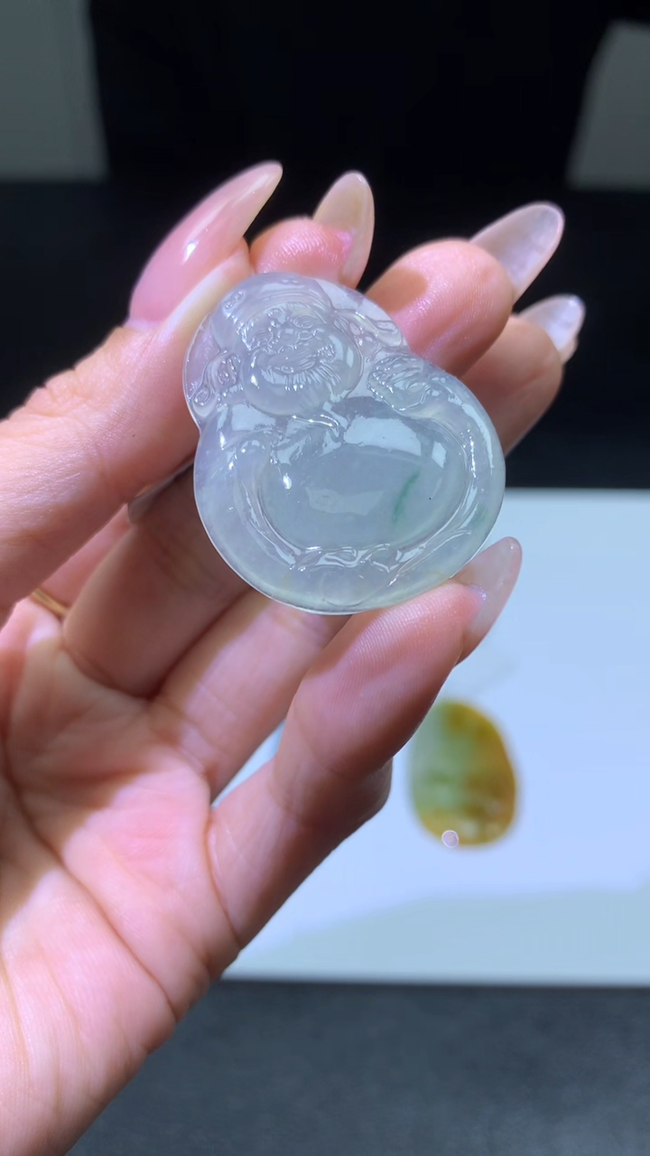 【闪购商品】定制翡翠未镶嵌003ee-毛货财神爷送金扣18