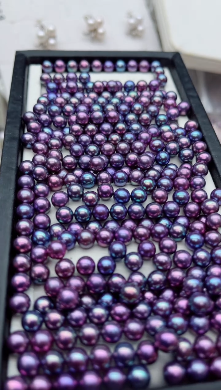 银S925镶嵌耳钉淡水珍珠多样性发其一，非无暇