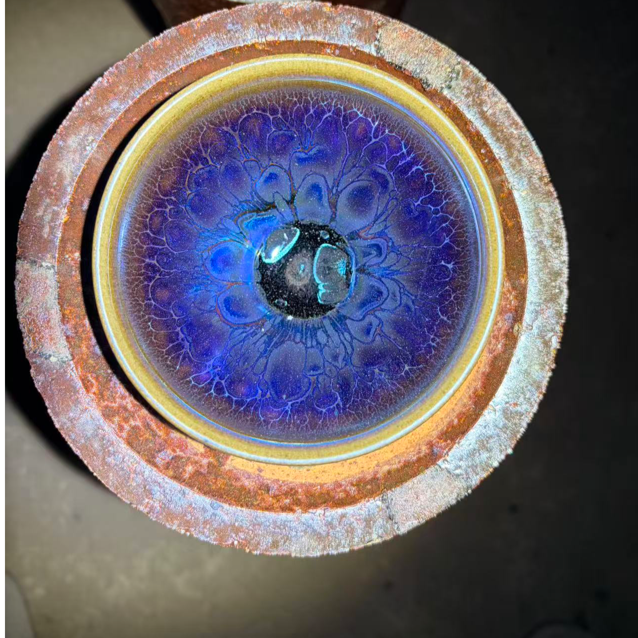 建窑建盏 七彩龙鳞 高端茶器主人杯 电烧