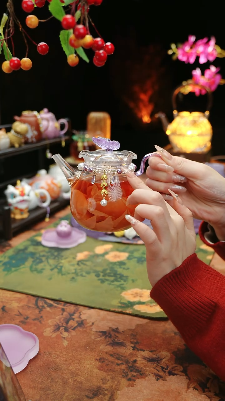 【闪购商品】紫色铃兰花茶壶+链子