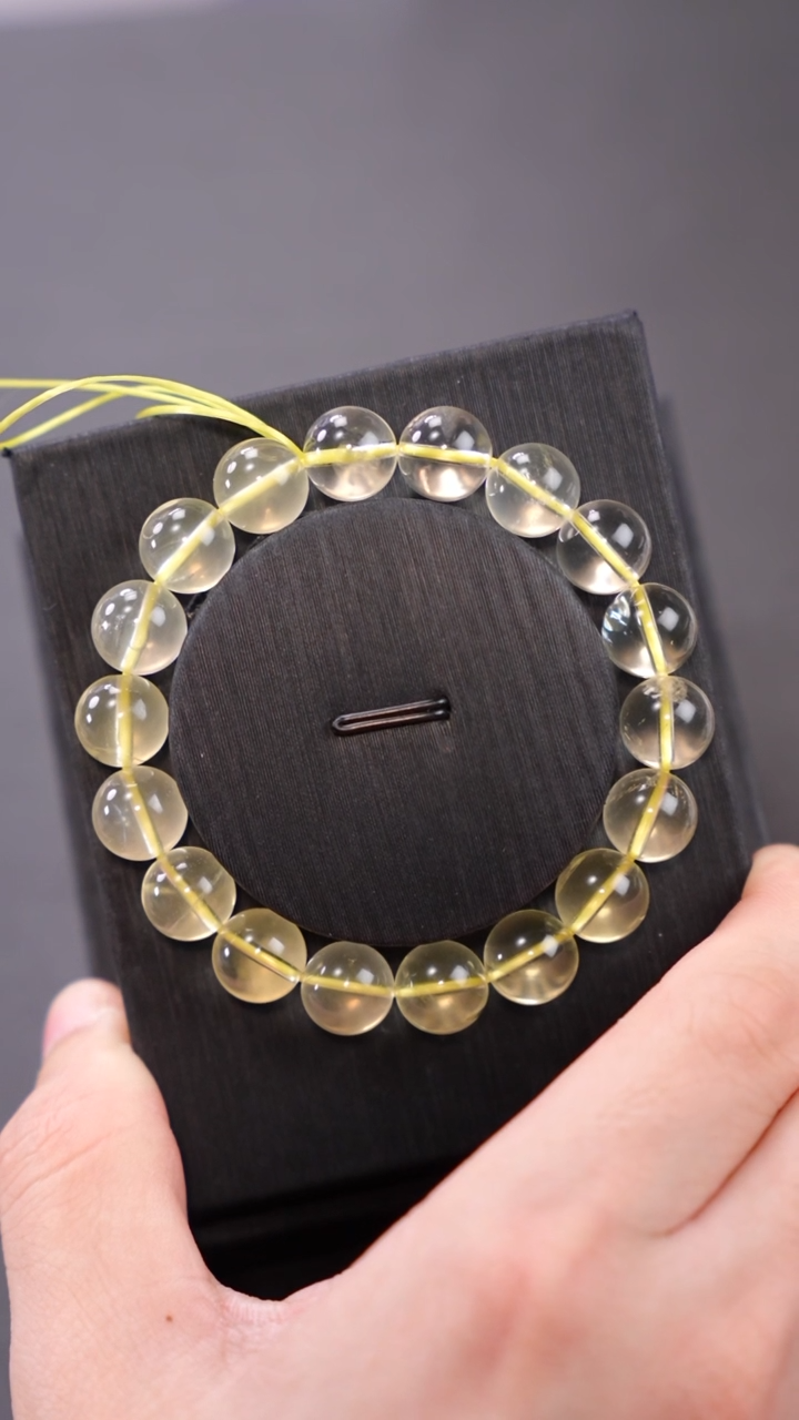 【闪购商品】水晶单圈未镶嵌Q064柠檬黄水晶单圈10mm