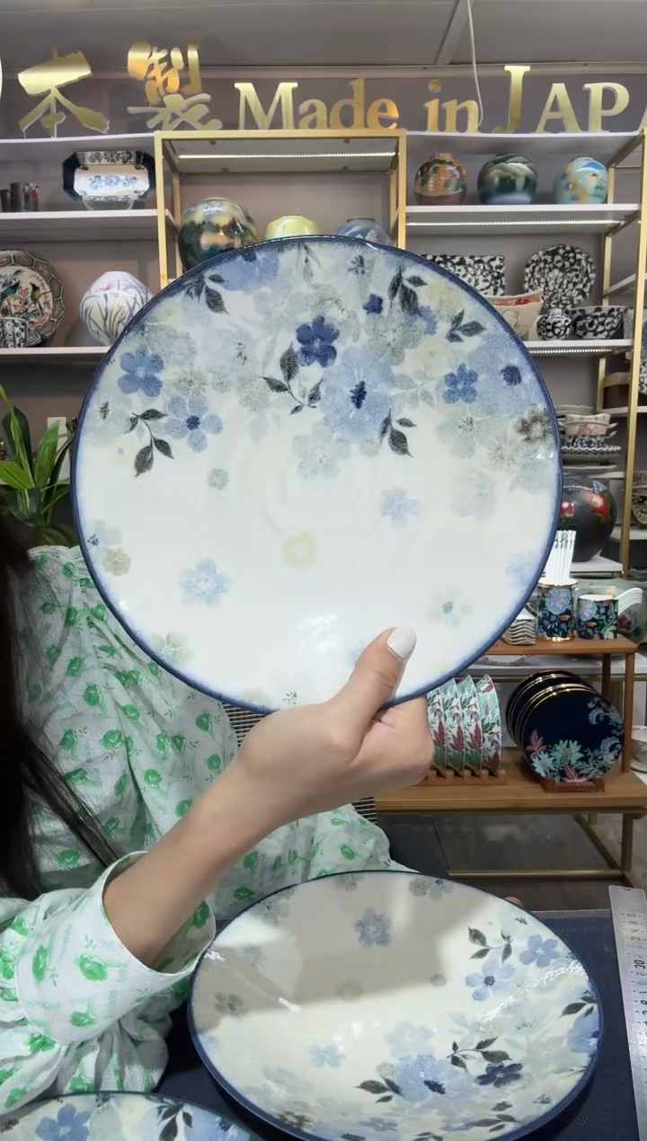 陶瓷悠游花平盘22cm一支