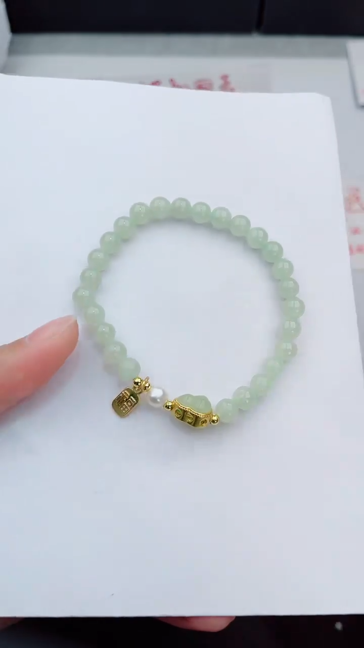 未镶嵌手串和田玉岚钻微色差T葫芦