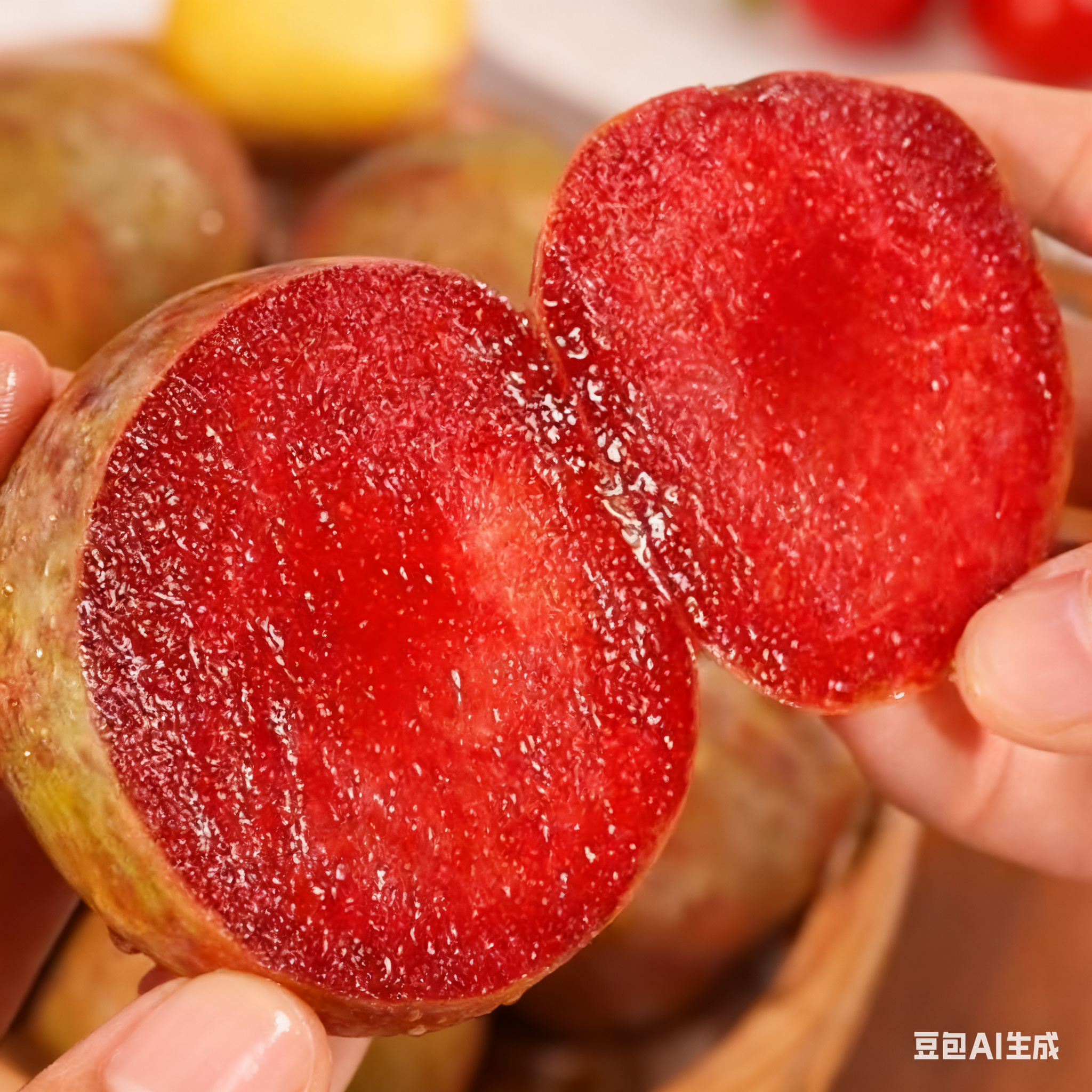 新疆恐龙蛋李子新鲜现摘红心当季水果脆甜多汁好吃