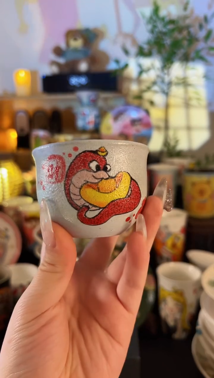 【闪购商品】摆件手工手绘陶瓷小杯杯