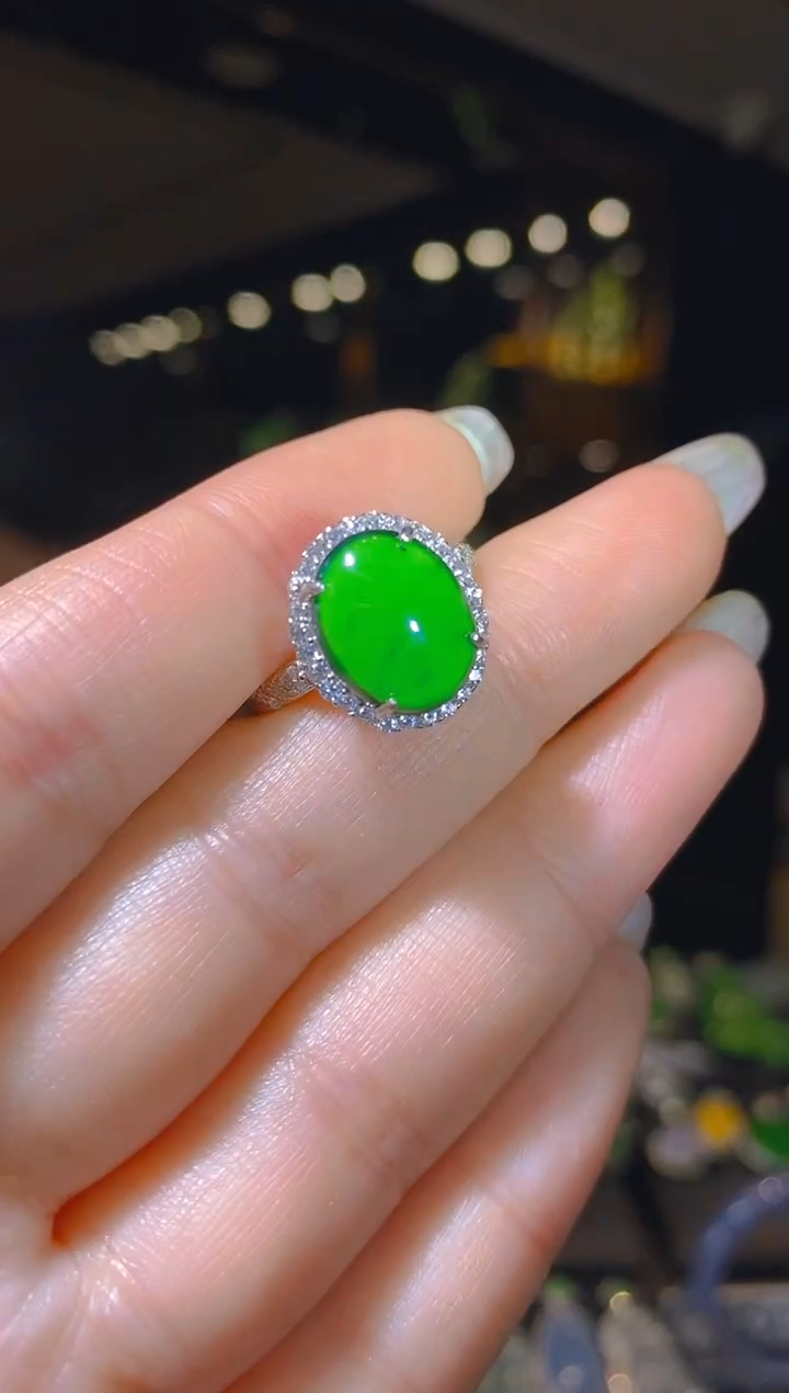 【闪购商品】翡翠戒指银S925镶嵌001（多样性发货）