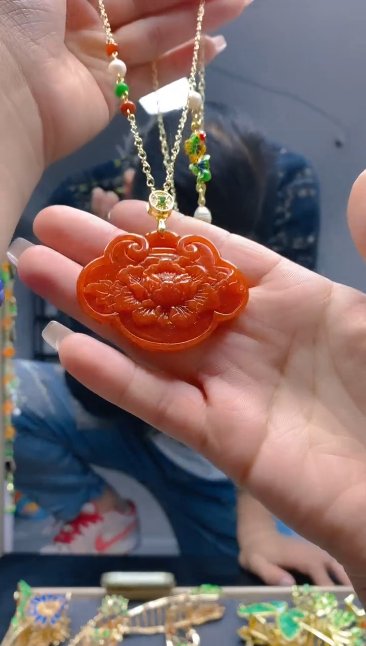 【闪购商品】翡翠耳饰合金423翡翠锁骨链