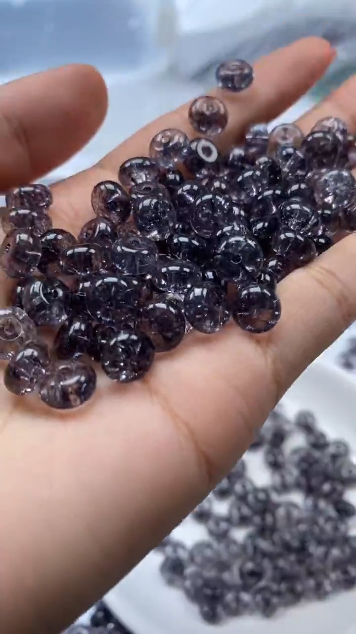 颈饰未镶嵌水晶W3199-黑色碧玺算盘8mm*20颗