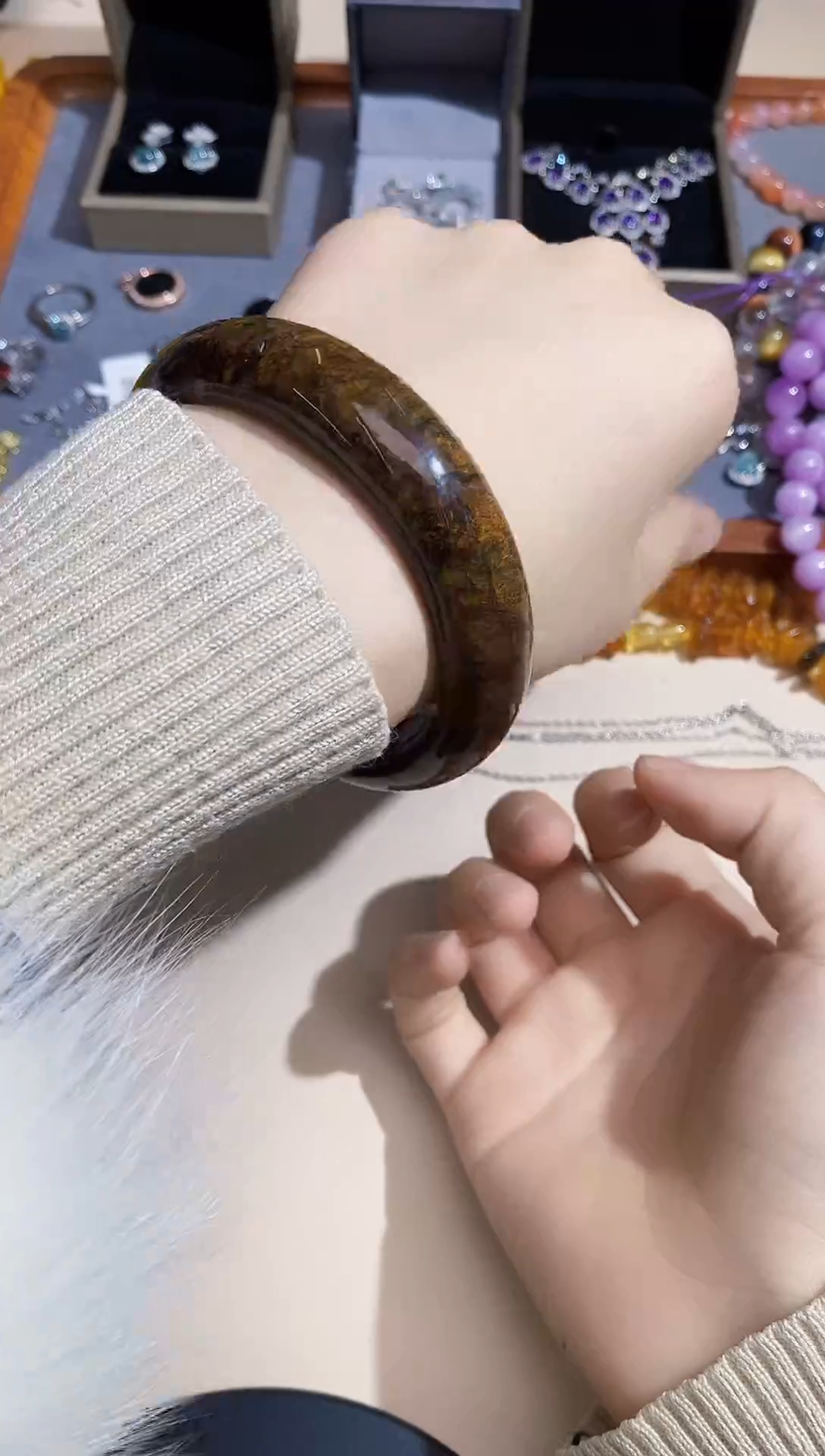 【闪购商品】硅化玉（树化玉）手镯未镶嵌多样性 发其一  【98】