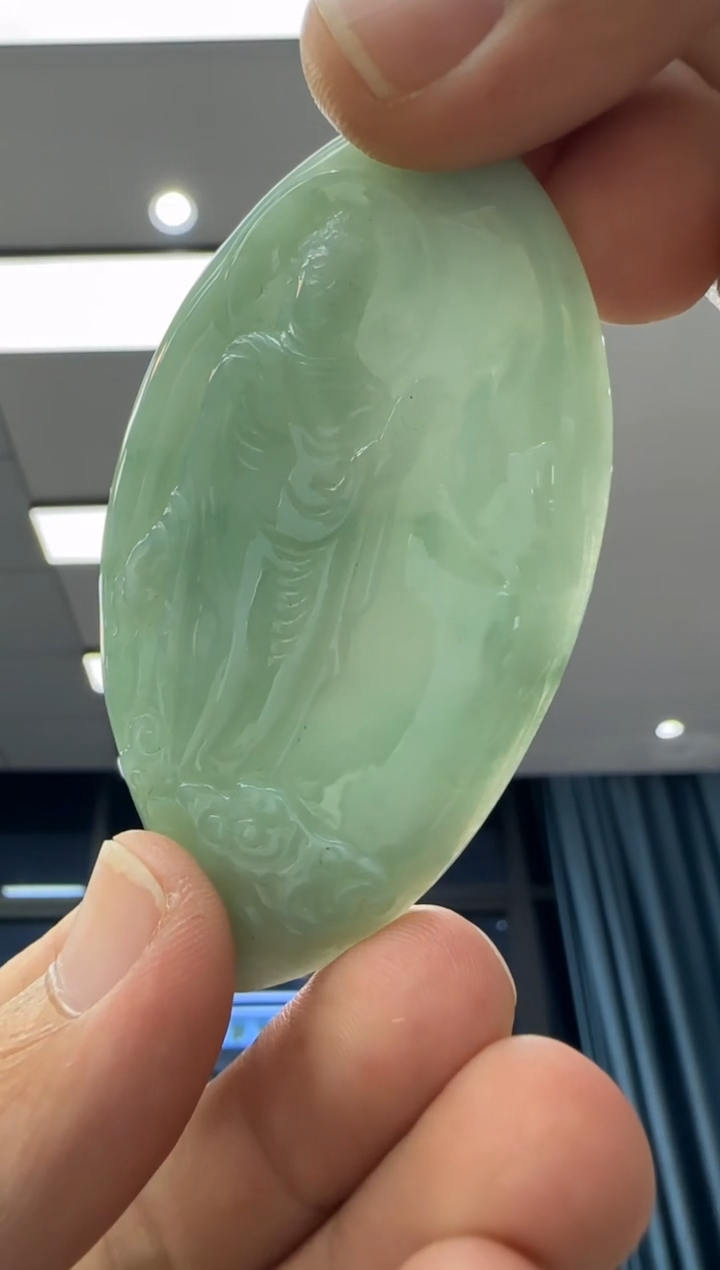 颈饰未镶嵌翡翠天然翡翠A货孤品一件