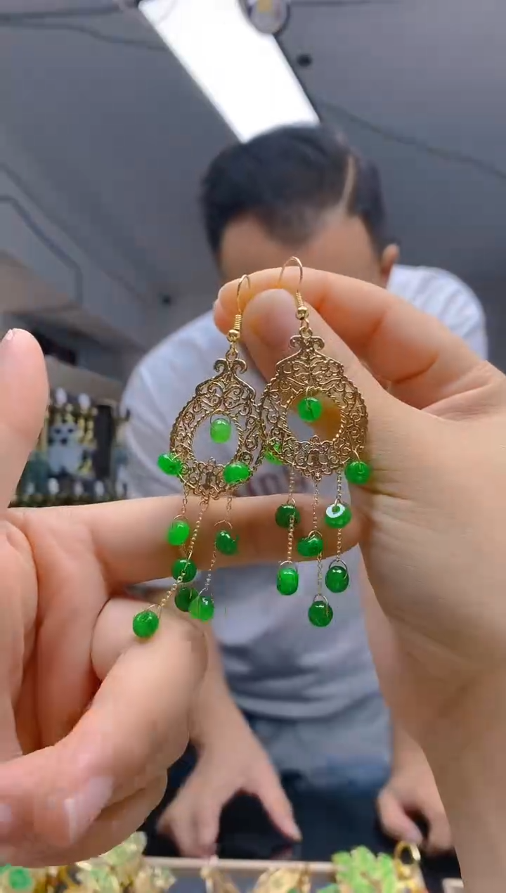 【闪购商品】翡翠耳饰合金0279翡翠耳钩