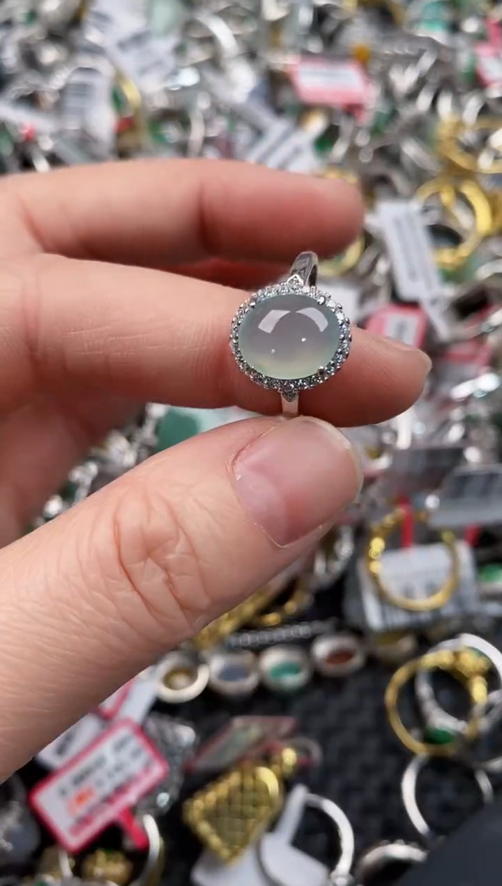 银S925镶嵌戒指翡翠333     3