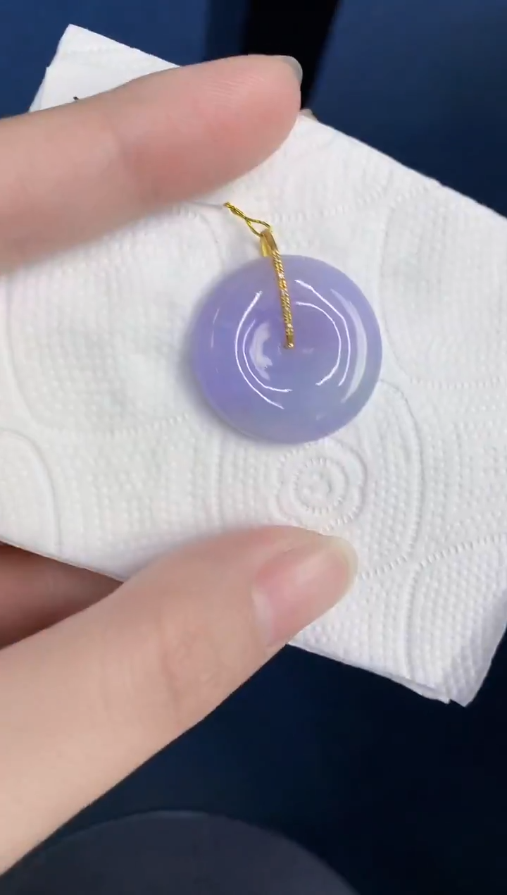 颈饰18K金镶嵌翡翠天然翡翠缅甸A货