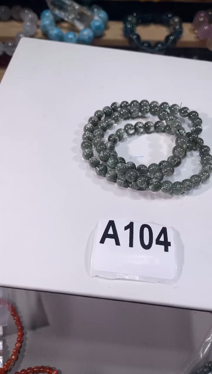 未镶嵌手链水晶A104 绿幽灵聚宝盆多圈 7