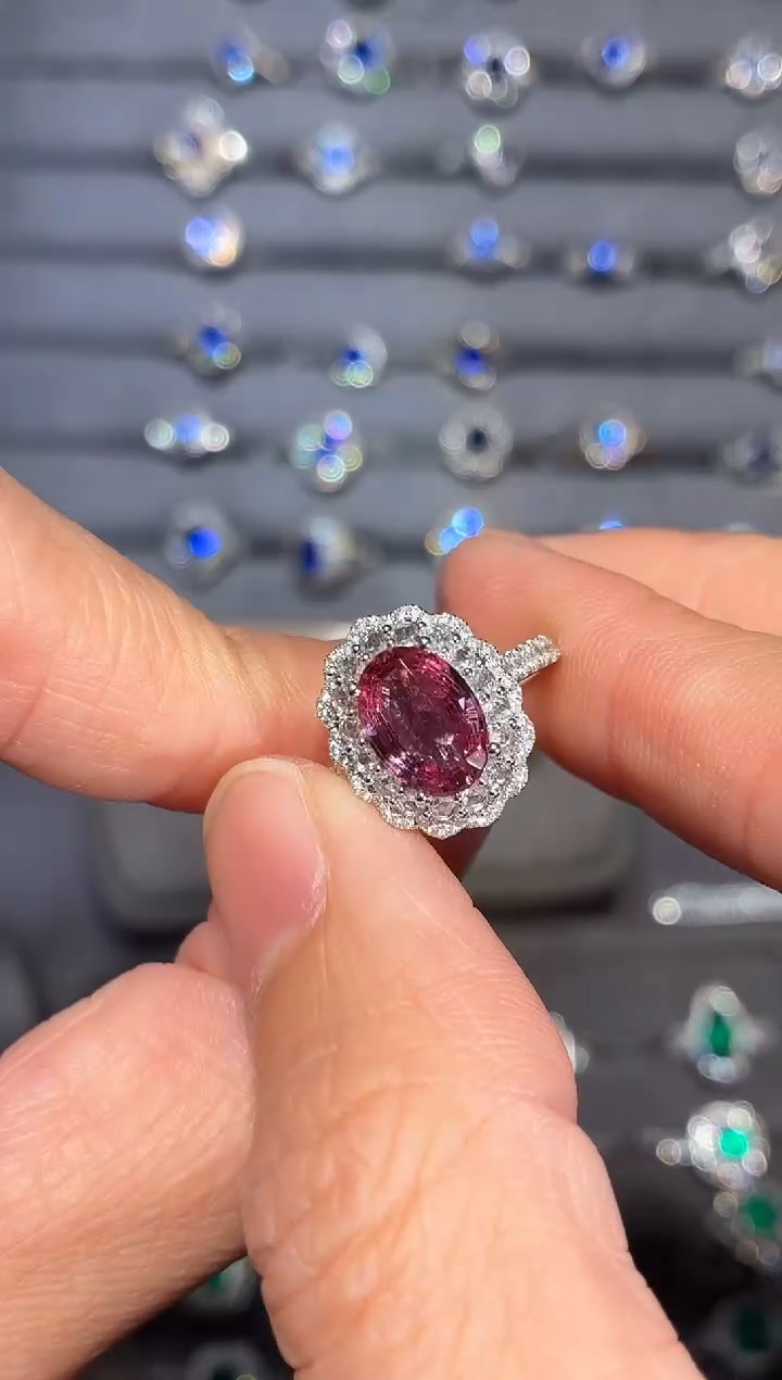 戒指彩色蓝宝石18K金镶嵌朱*【闪购】2.09ct/同步展会价/帕帕拉恰