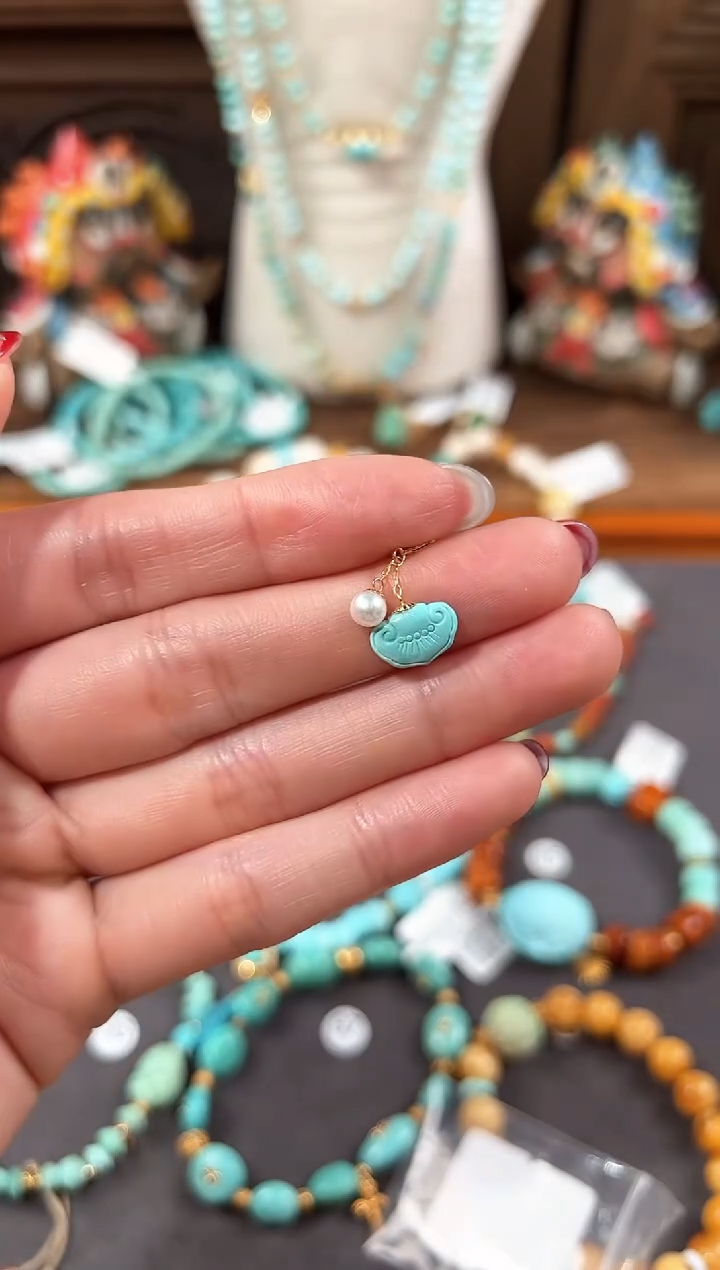 【闪购商品】绿松石提溜18K金镶嵌绿松石提溜