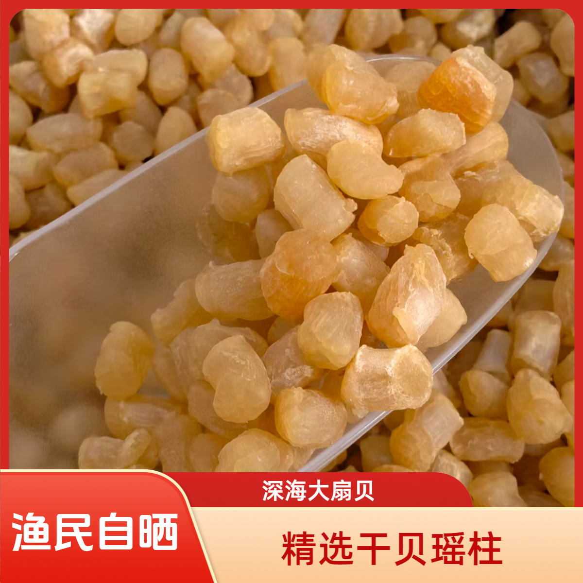 渔民自晒新晒中大号生晒瑶柱干贝 O添加干贝煮粥煲汤提鲜味美 9成干左右