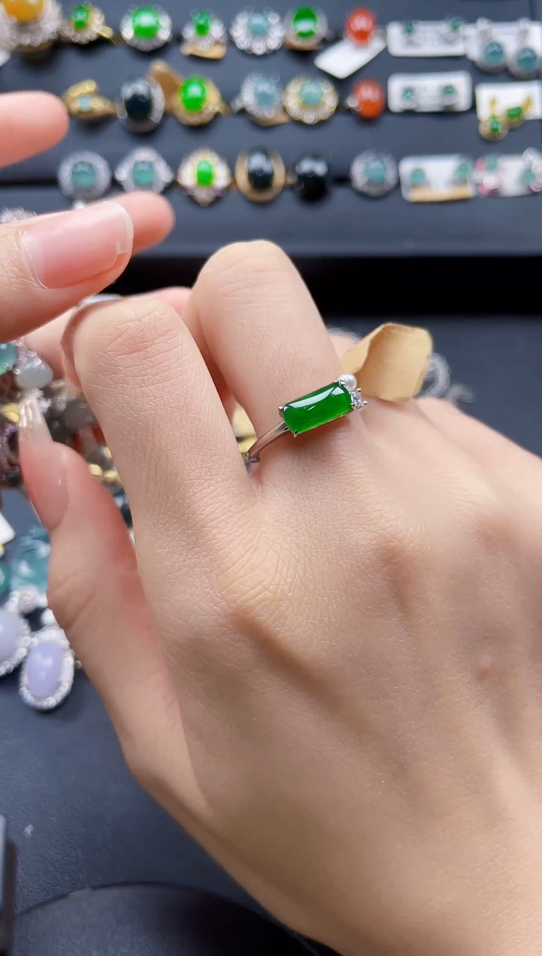 【闪购商品】翡翠戒指银S925镶嵌3465436